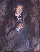 Edvard Munch Self-Portrait with a Cigarette oil painting artist